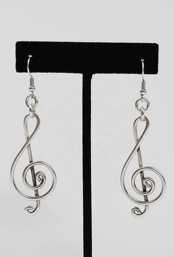 Handmade Silver Serenade Note Earrings