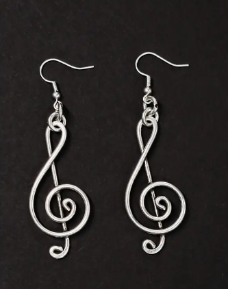 Handmade Silver Serenade Note Earrings