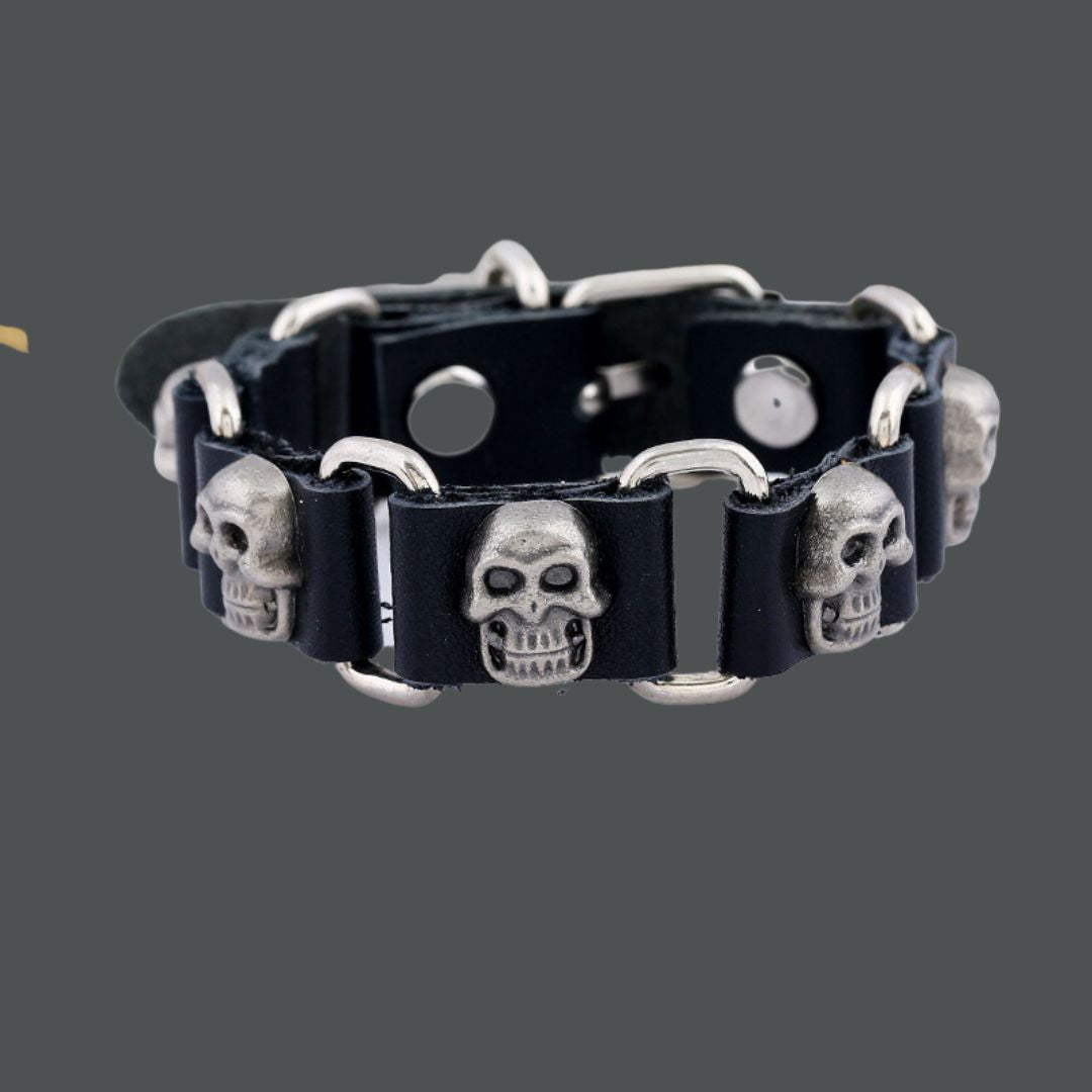 Slayer Cowhide Skull Adjustable Unisex Bracelet