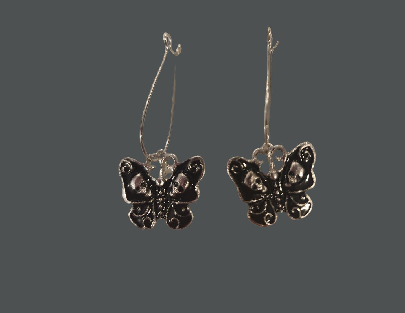 Stone Temple Pilot Skull Butterfly Earrings