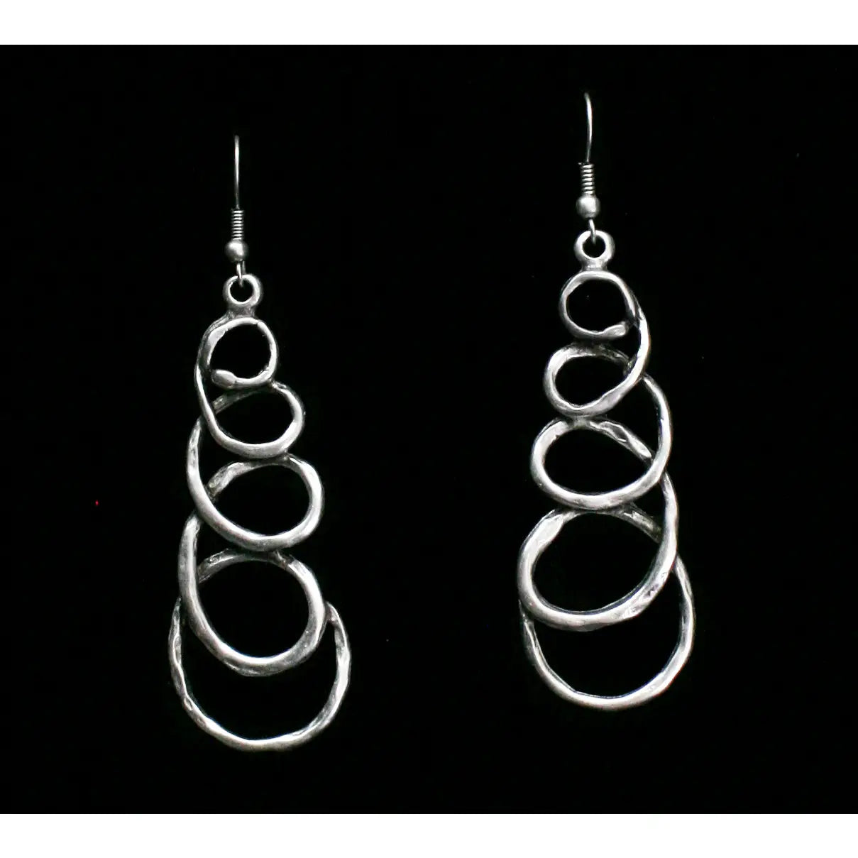 Benatar Handmade Swirly Pewter Earrings