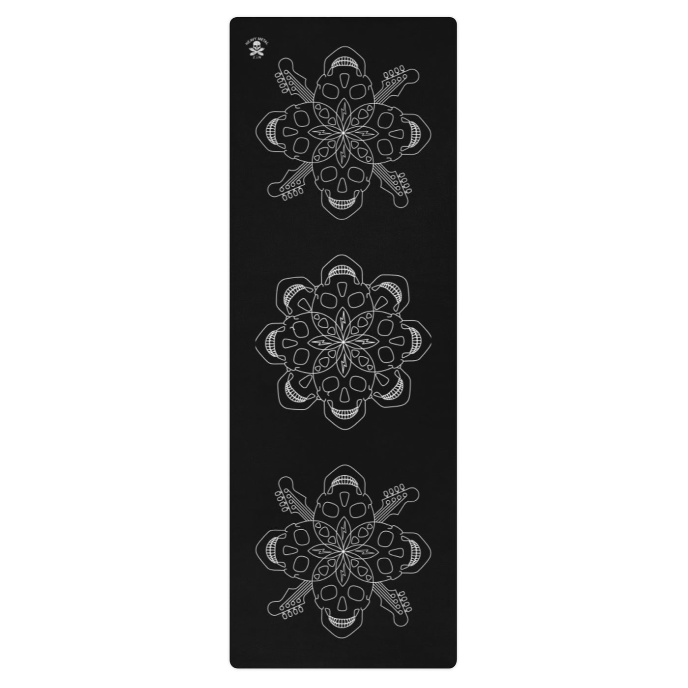 Mandala Skull Guitar Black Yoga Mat