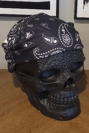 Skull Paisley Black Bandana