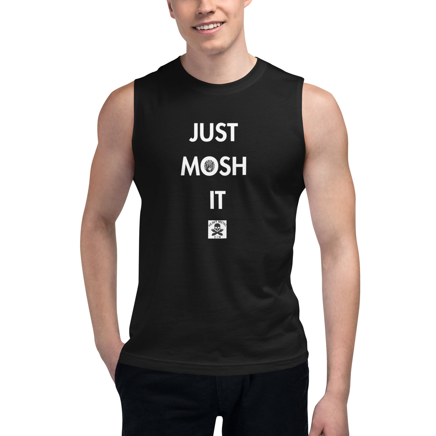 Just Mosh It Unisex Black Muscle Tank Tee