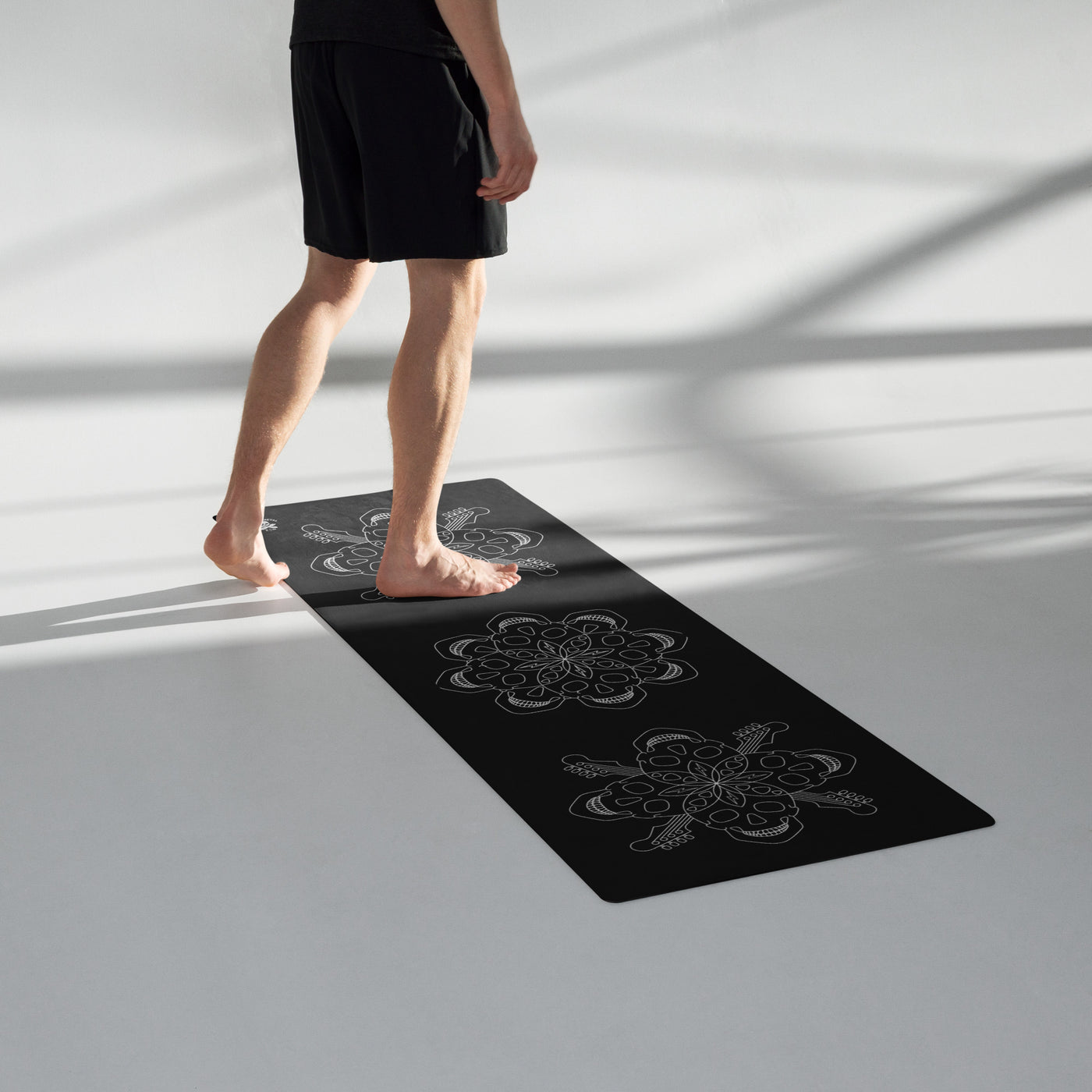 Mandala Skull Guitar Black Yoga Mat